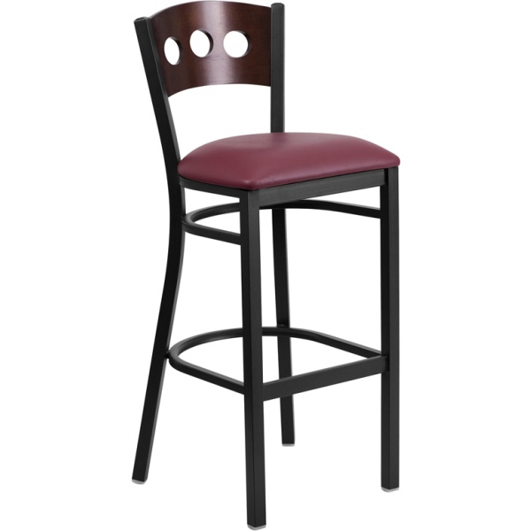 HERCULES-Series-Black-3-Circle-Back-Metal-Restaurant-Barstool-Walnut-Wood-Back-Burgundy-Vinyl-Seat-by-Flash-Furniture