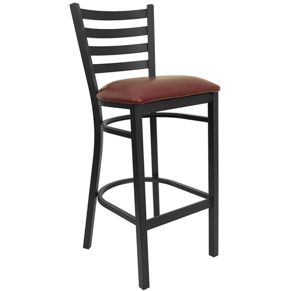 HERCULES-Series-Black-Ladder-Back-Metal-Restaurant-Barstool-Burgundy-Vinyl-Seat-by-Flash-Furniture