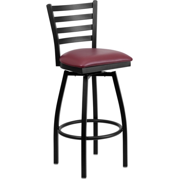 HERCULES-Series-Black-Ladder-Back-Swivel-Metal-Barstool-Burgundy-Vinyl-Seat-by-Flash-Furniture