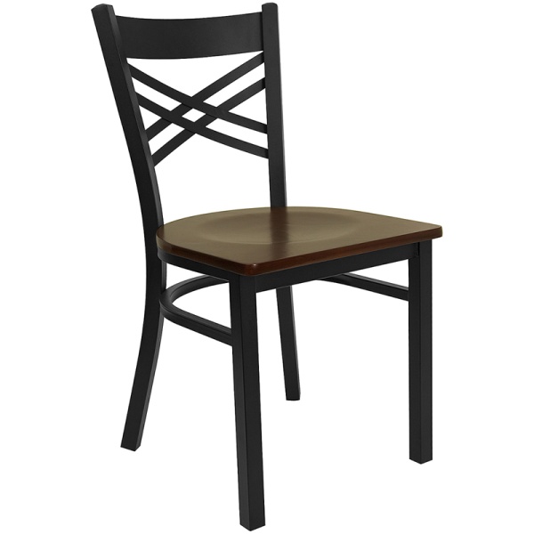 HERCULES-Series-Black-X-Back-Metal-Restaurant-Chair-Mahogany-Wood-Seat-by-Flash-Furniture