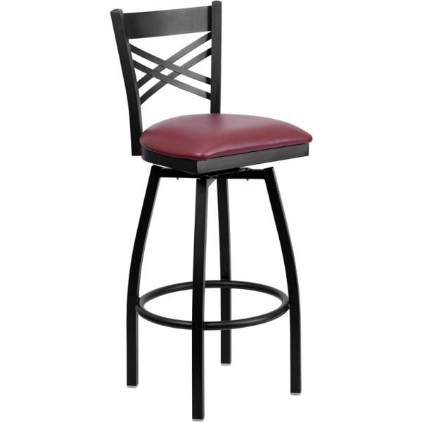 HERCULES-Series-Black-X-Back-Swivel-Metal-Barstool-Burgundy-Vinyl-Seat-by-Flash-Furniture