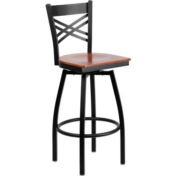 HERCULES-Series-Black-X-Back-Swivel-Metal-Barstool-Cherry-Wood-Seat-by-Flash-Furniture