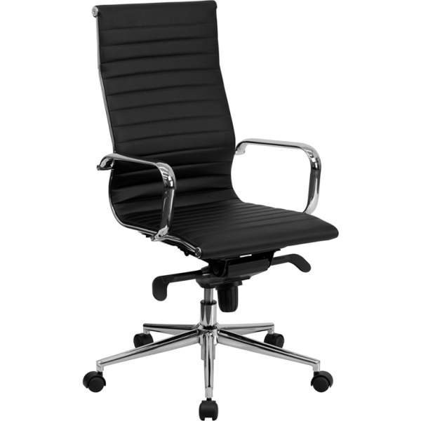 High-Back-Black-Ribbed-Leather-Executive-Swivel-Chair-with-Knee-Tilt-Control-and-Arms-by-Flash-Furniture