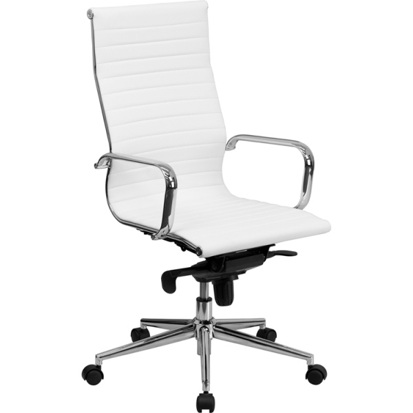 High-Back-White-Ribbed-Leather-Executive-Swivel-Chair-with-Knee-Tilt-Control-and-Arms-by-Flash-Furniture