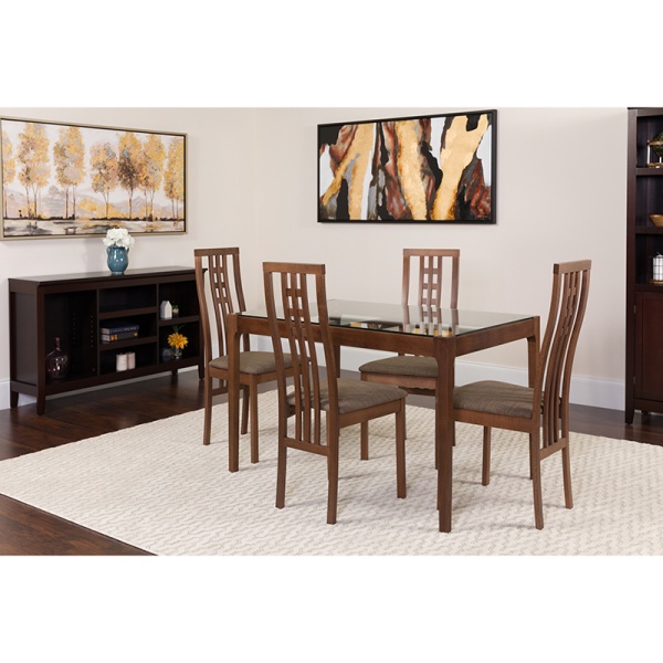 Highland-5-Piece-Walnut-Wood-Dining-Table-Set-with-Glass-Top-and-High-Triple-Window-Pane-Back-Wood-Dining-Chairs-Padded-Seats-by-Flash-Furniture