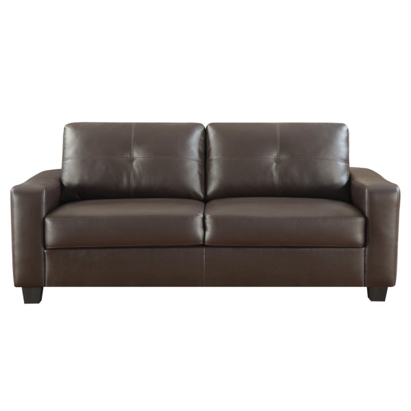 Jasmine Sofa with Brown Bonded Leather Upholstery by Coaster Fine ...