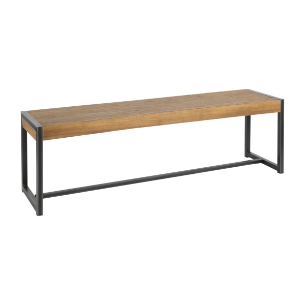 Java-Industrial-Bench-in-Antique-Metal-and-Teak-Wood-by-LumiSource