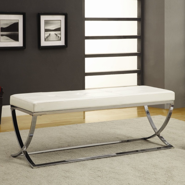 Leather-Bench-with-Metal-Base-with-White-Leather-like-Vinyl-Upholstery-by-Coaster-Fine-Furniture