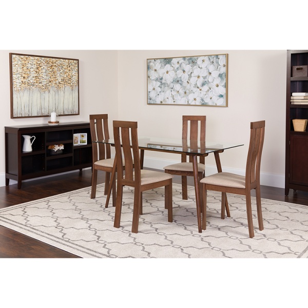 Lindsay-5-Piece-Walnut-Wood-Dining-Table-Set-with-Glass-Top-and-Vertical-Wide-Slat-Back-Wood-Dining-Chairs-Padded-Seats-by-Flash-Furniture