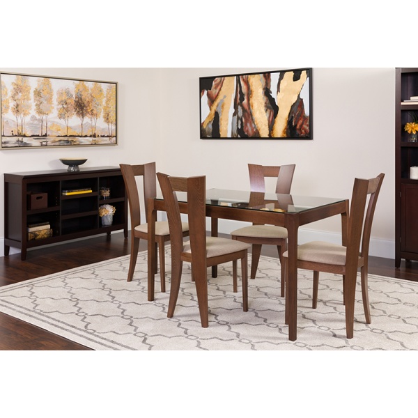 Livingston-5-Piece-Walnut-Wood-Dining-Table-Set-with-Glass-Top-and-Slotted-Back-Wood-Dining-Chairs-Padded-Seats-by-Flash-Furniture