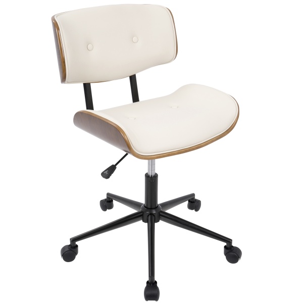 Lombardi-Mid-Century-Modern-Adjustable-Office-Chair-with-Swivel-in-Walnut-and-Cream-by-LumiSource