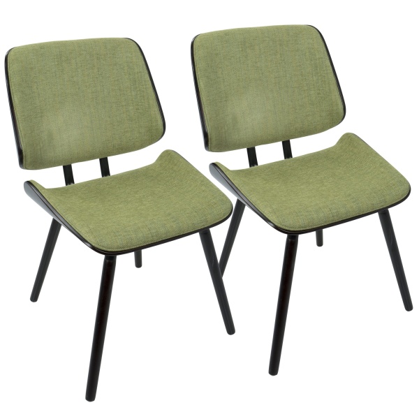 Lombardi-Mid-Century-Modern-DiningAccent-Chair-in-Espresso-with-Green-Fabric-by-LumiSource-Set-of-2