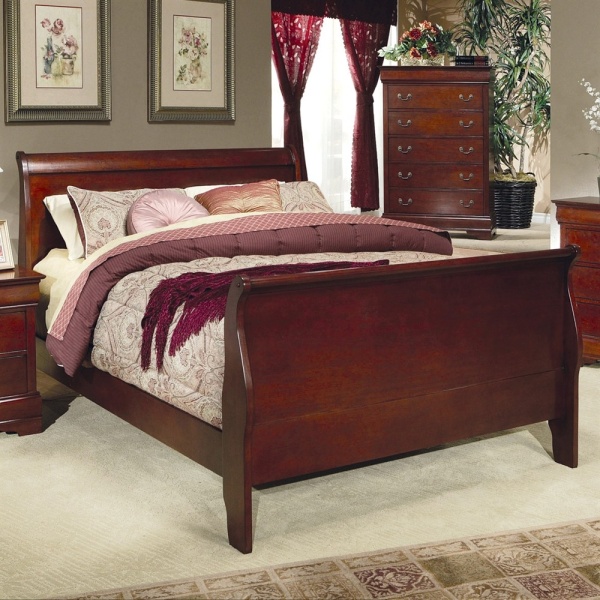 Louis-Philippe-Sleigh-Bed-California-King-with-Rich-Cherry-Finish-by-Coaster-Fine-Furniture