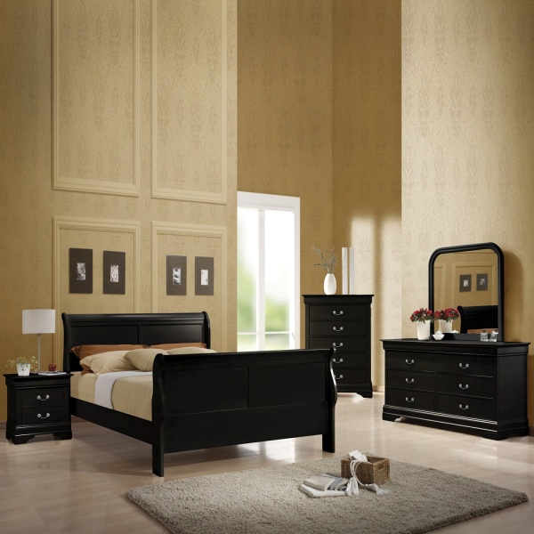 Louis Philippe Storage Bed - Queen with Black Finish by Coaster Fine  Furniture - Madison Seating