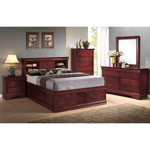 Acme Louis Philippe Cherry Queen Bed