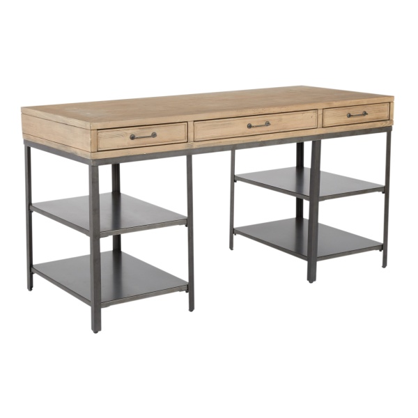 Lucca-Desk-in-Natural-Soap-Finish-and-Rustic-Metal-INSPIRED-by-Bassett-Office-Star