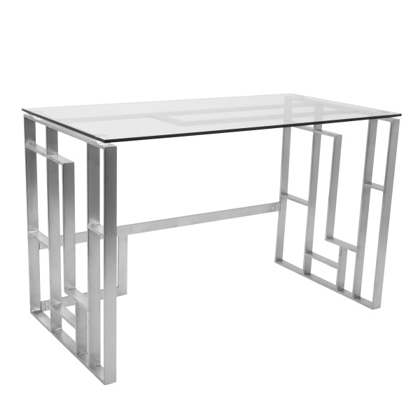 Mandarin-Contemporary-Desk-in-Brushed-Stainless-Steel-and-Clear-Glass-by-LumiSource