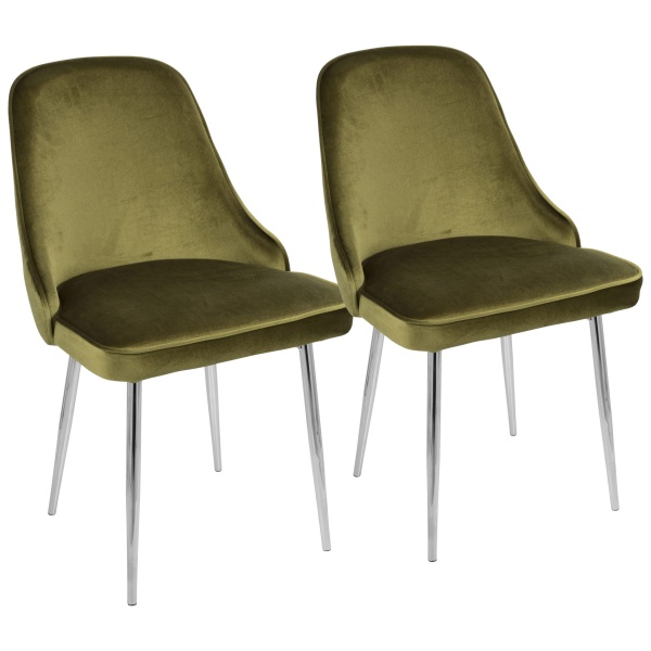 Marcel-Contemporary-Dining-Chair-with-Chrome-Frame-and-Green-Velvet-Fabric-by-LumiSource-Set-of-2