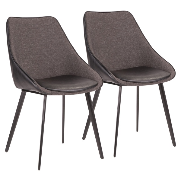 Marche-Contemporary-Two-Tone-Chair-in-Black-Faux-Leather-and-Grey-Fabric-by-LumiSource-Set-of-2