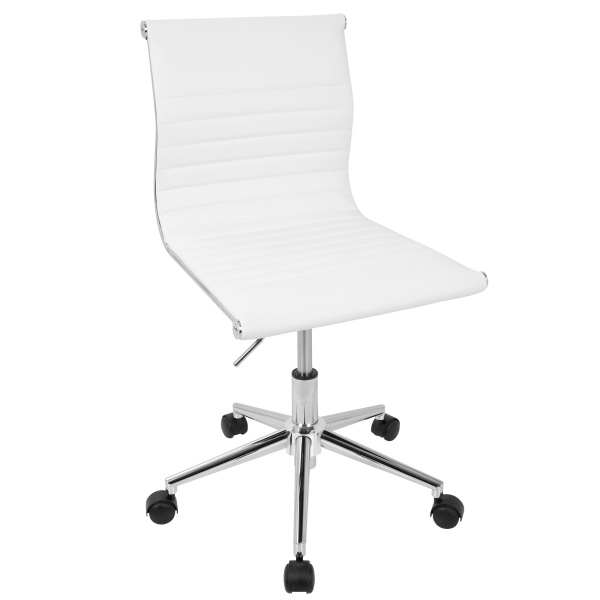 Master-Contemporary-Armless-Adjustable-Task-Chair-in-White-Faux-Leather-by-LumiSource