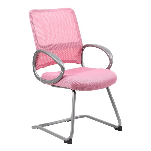 Mesh-Back-Guest-Chair-with-Pink-Mesh-Upholstery-by-Boss-Office-Products