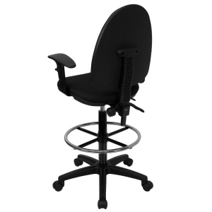 Mid-Back-Black-Fabric-Multifunction-Drafting-Chair-with-Adjustable-Lumbar-Support-and-Adjustable-Arms-by-Flash-Furniture-3