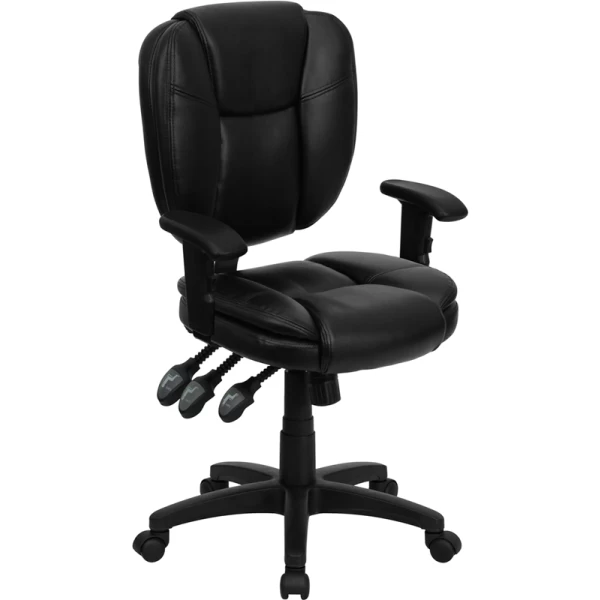 Mid-Back-Black-Leather-Multifunction-Ergonomic-Swivel-Task-Chair-with-Adjustable-Arms-by-Flash-Furniture