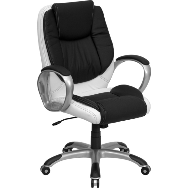 Mid-Back-Black-and-White-Leather-Executive-Swivel-Chair-with-Arms-by-Flash-Furniture