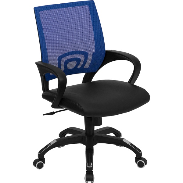 Mid-Back-Blue-Mesh-Swivel-Task-Chair-with-Black-Leather-Seat-and-Arms-by-Flash-Furniture