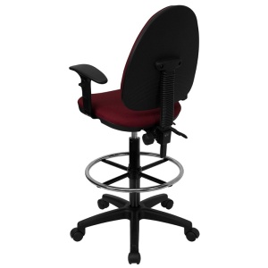 Mid-Back-Burgundy-Fabric-Multifunction-Drafting-Chair-with-Adjustable-Lumbar-Support-and-Adjustable-Arms-by-Flash-Furniture-3