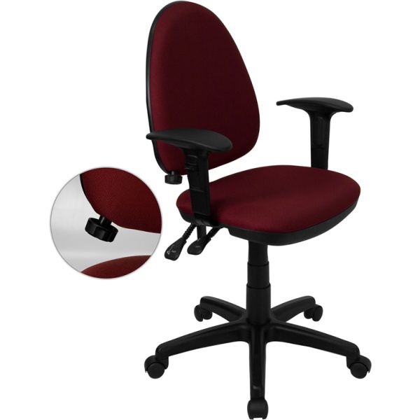 Mid-Back-Burgundy-Fabric-Multifunction-Swivel-Task-Chair-with-Adjustable-Lumbar-Support-and-Adjustable-Arms-by-Flash-Furniture