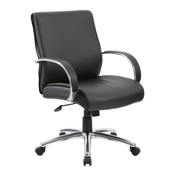 Mid-Back-Executive-Chair-with-Aluminum-Arms-and-Chair-Base-With-Knee-Tilt-by-Boss-Office-Products