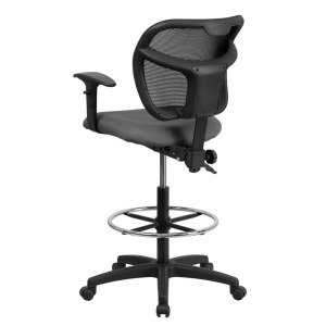 Mid-Back-Gray-Mesh-Drafting-Chair-with-Adjustable-Arms-by-Flash-Furniture-2