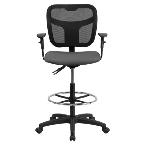 Mid-Back-Gray-Mesh-Drafting-Chair-with-Adjustable-Arms-by-Flash-Furniture-3