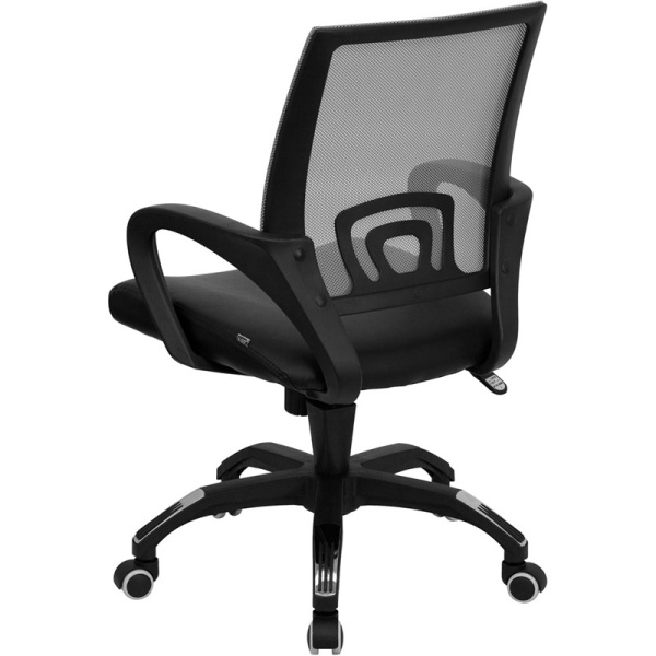 Mid-Back Gray Mesh Padded Swivel Task Office Chair with Chrome Base