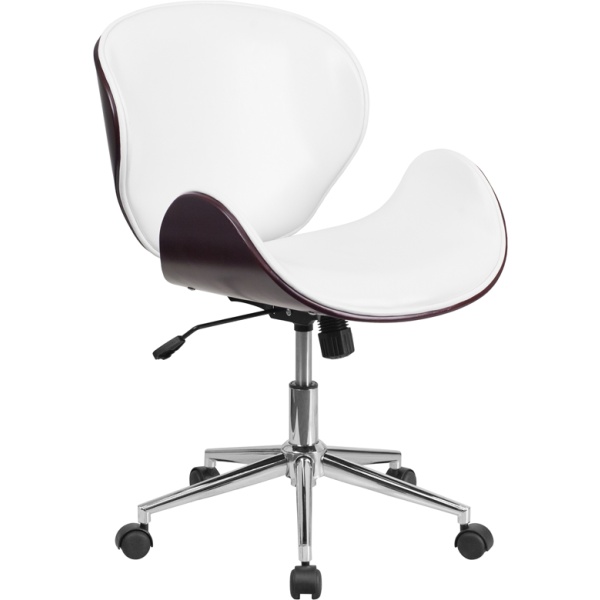 Mid-Back-Mahogany-Wood-Swivel-Conference-Chair-in-White-Leather-by-Flash-Furniture