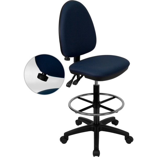 Mid-Back-Navy-Blue-Fabric-Multifunction-Drafting-Chair-with-Adjustable-Lumbar-Support-by-Flash-Furniture