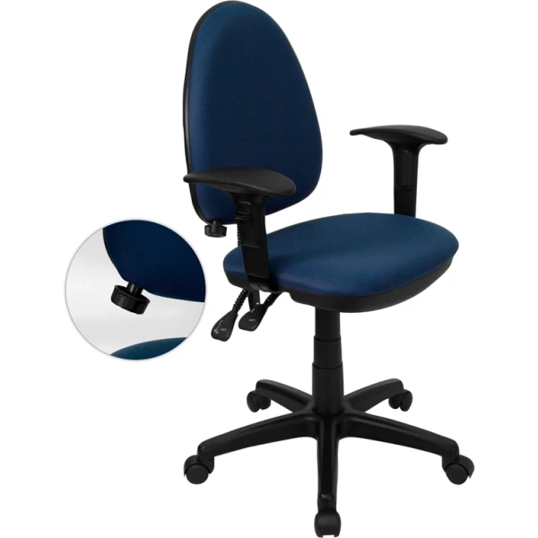 Mid-Back-Navy-Blue-Fabric-Multifunction-Swivel-Task-Chair-with-Adjustable-Lumbar-Support-and-Adjustable-Arms-by-Flash-Furniture