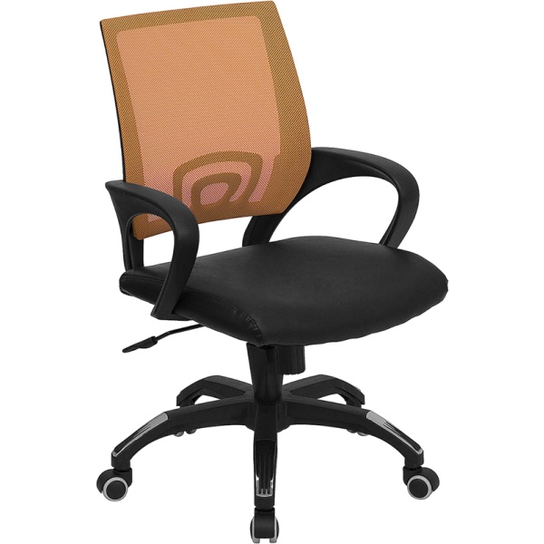 Mid-Back-Orange-Mesh-Swivel-Task-Chair-with-Black-Leather-Seat-and-Arms-by-Flash-Furniture