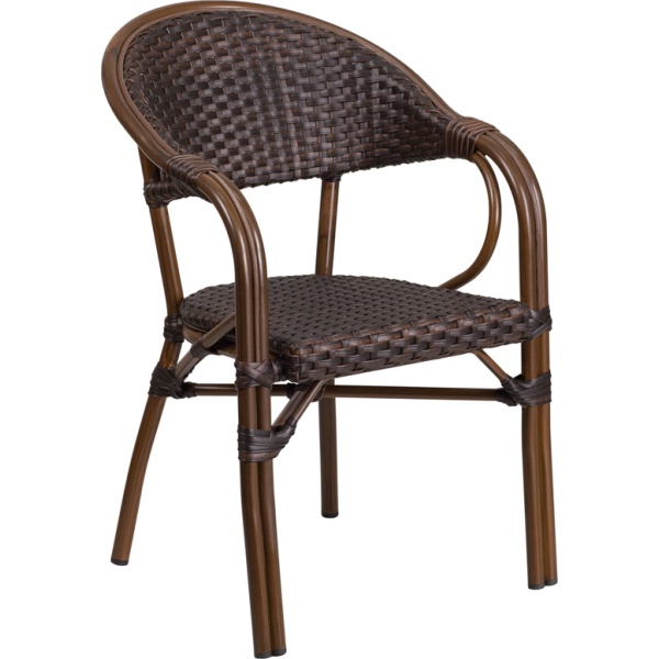 Milano-Series-Dark-Brown-Rattan-Restaurant-Patio-Chair-with-Red-Bamboo-Aluminum-Frame-by-Flash-Furniture