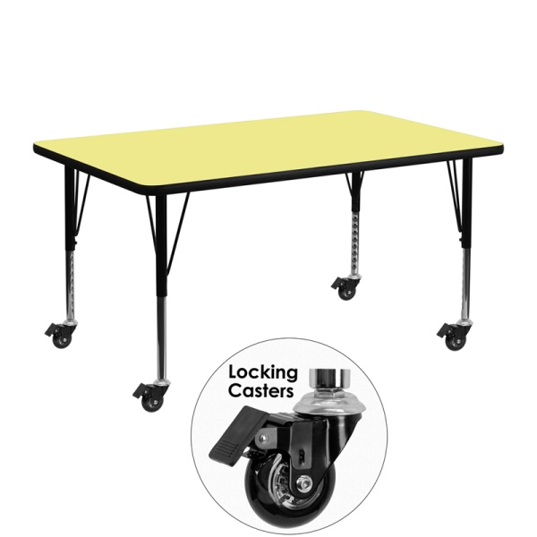 Mobile-24W-x-48L-Rectangular-Yellow-Thermal-Laminate-Activity-Table-Height-Adjustable-Short-Legs-by-Flash-Furniture