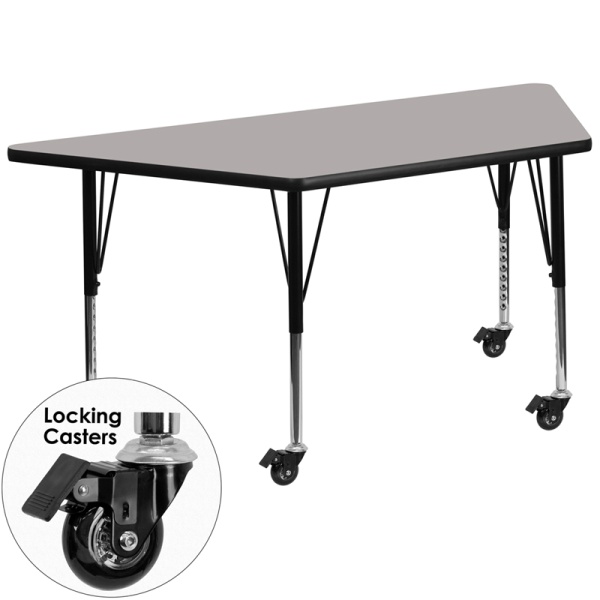 Mobile-25.5W-x-46.25L-Trapezoid-Grey-HP-Laminate-Activity-Table-Height-Adjustable-Short-Legs-by-Flash-Furniture