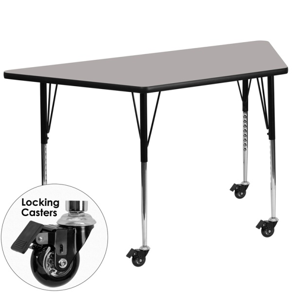 Mobile-25.5W-x-46.25L-Trapezoid-Grey-HP-Laminate-Activity-Table-Standard-Height-Adjustable-Legs-by-Flash-Furniture