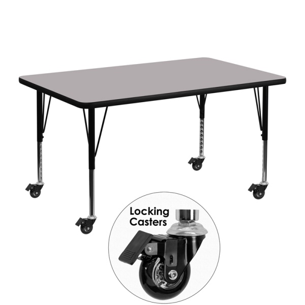 Mobile-30W-x-48L-Rectangular-Grey-Thermal-Laminate-Activity-Table-Height-Adjustable-Short-Legs-by-Flash-Furniture