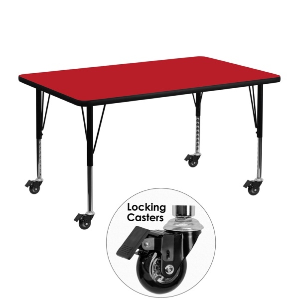 Mobile-30W-x-48L-Rectangular-Red-HP-Laminate-Activity-Table-Height-Adjustable-Short-Legs-by-Flash-Furniture