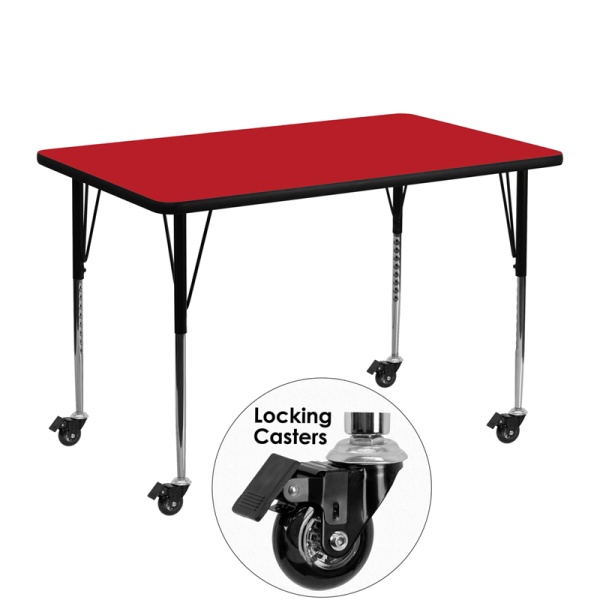 Mobile-30W-x-48L-Rectangular-Red-HP-Laminate-Activity-Table-Standard-Height-Adjustable-Legs-by-Flash-Furniture