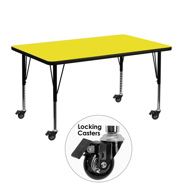 Mobile-30W-x-48L-Rectangular-Yellow-HP-Laminate-Activity-Table-Height-Adjustable-Short-Legs-by-Flash-Furniture