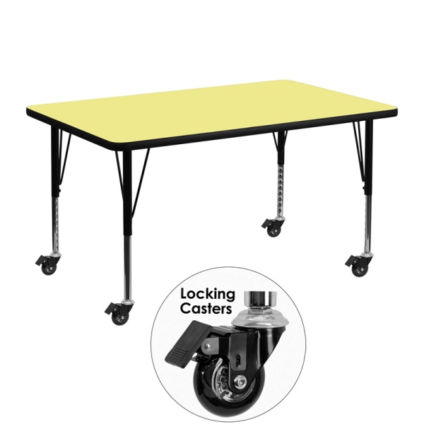 Mobile-30W-x-48L-Rectangular-Yellow-Thermal-Laminate-Activity-Table-Height-Adjustable-Short-Legs-by-Flash-Furniture