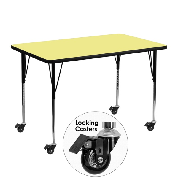 Mobile-30W-x-48L-Rectangular-Yellow-Thermal-Laminate-Activity-Table-Standard-Height-Adjustable-Legs-by-Flash-Furniture