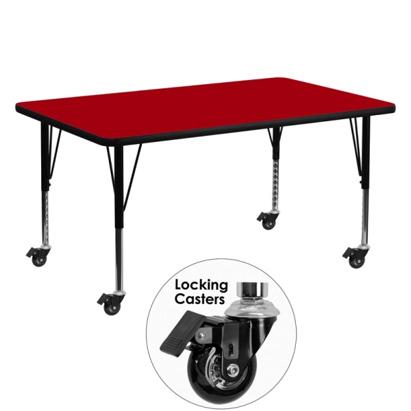 Mobile-30W-x-60L-Rectangular-Red-Thermal-Laminate-Activity-Table-Height-Adjustable-Short-Legs-by-Flash-Furniture